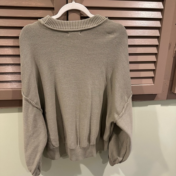 NWT blu pepper cotton crew sweater sage green size M - Picture 2 of 7